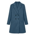 thumbnail image 5 of Nugftut Trench Coats for Women Mid-Length Double Breasted Classic Lapel Warm Fall Winter Coats with Pockets, 5 of 8