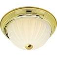 thumbnail image 1 of Nuvo Lighting 60442 - 3 Light (Twist and Lock Base) 15" Flush Mount Polished Brass Finish with Frosted Melon Glass Ceiling Light Fixture (60-442), 1 of 1