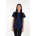 thumbnail image 3 of Post Surgery Recovery Tshirt Snap Open TearAway Shirt Color: Navy/Women, Size: Small, 3 of 5