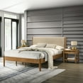 thumbnail image 2 of Roundhill Furniture Vichy 3-Piece Rubberwood Bedroom Set, Platform Bed with Two Nightstands, King, 2 of 10