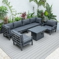 thumbnail image 4 of Patio Conversation Set Aluminum 7-Piece Outdoor Furniture Set with Fire Pit Table & Cushions, 4 of 5