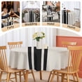thumbnail image 5 of Round Tablecloth Black Farmhouse Stripes Waterproof Oil Proof Polyester Table Cloth Cover Decor for Home Dining Outdoor,Patio,Parties, 54" Dia. Modern Minimalist Beige, 5 of 9
