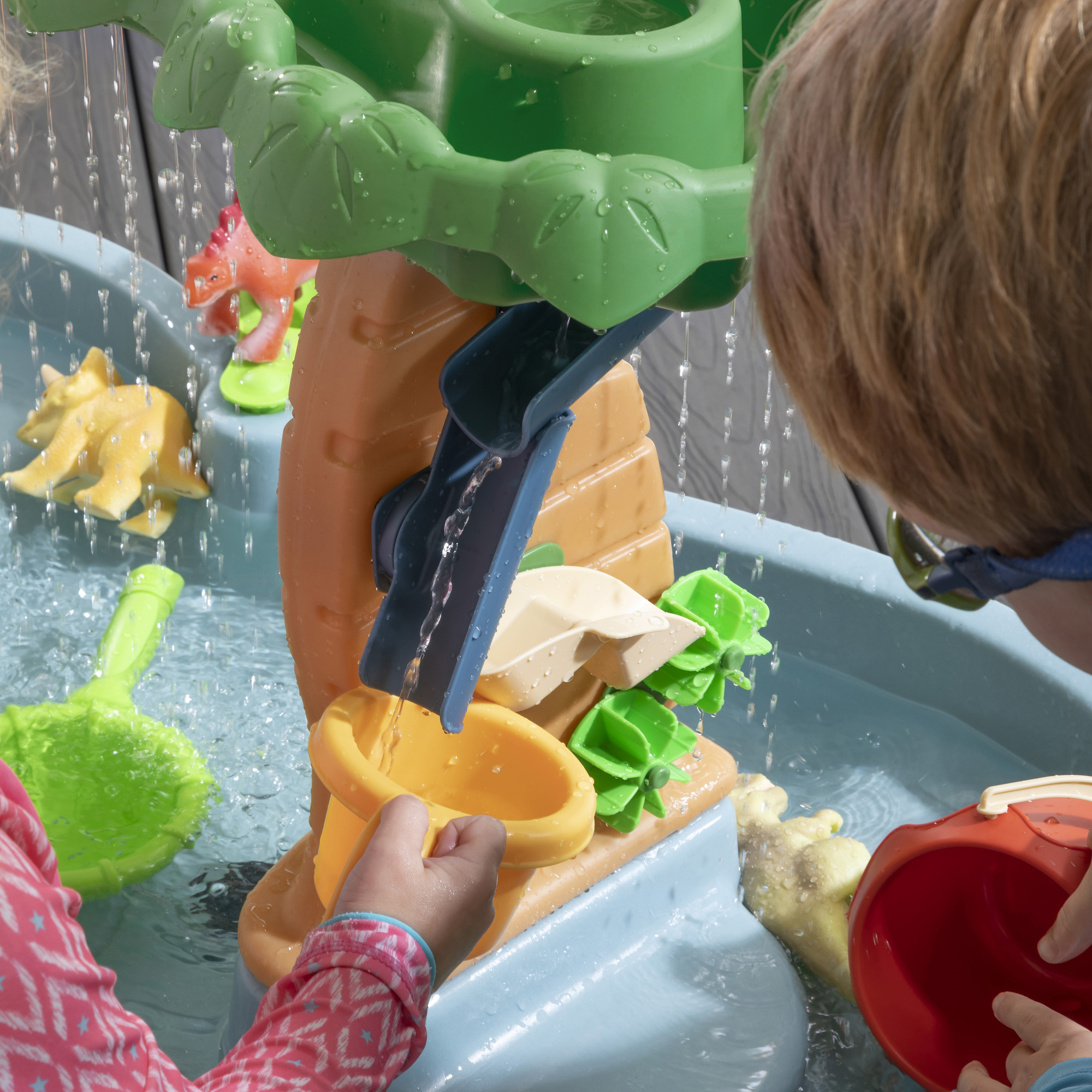 Step2 Dino Showers Gray Plastic Water Table for Toddlers with 13-piece Playset - image 5 of 23