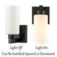 thumbnail image 5 of Moose Modern 2-Light Black Dimmable LED Wall Sconces with Frosted Glass Shades, Set of 2, 5 of 7