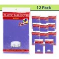 thumbnail image 3 of Purple Disposable Plastic Tablecloth for Round Tables (12 Pack) 84 inches Table Cloths for Parties, Events & Weddings, Indoors & Outdoors, Plastic Table Cover, 3 of 6