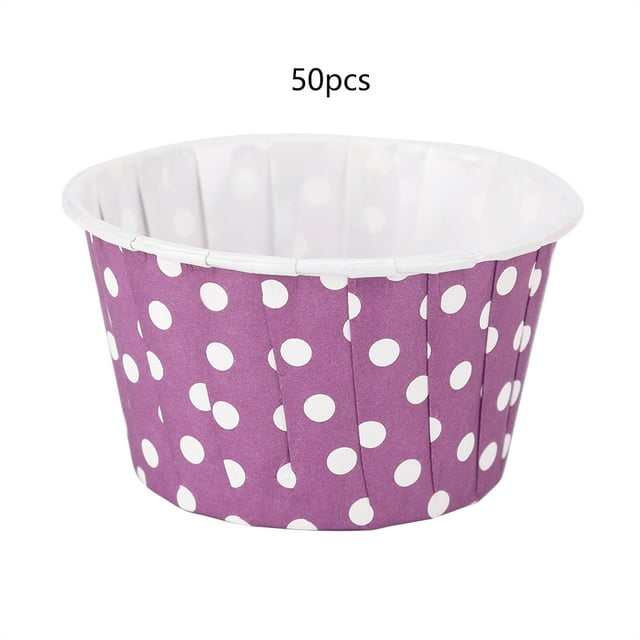 Baking Cups, 50 Pcs Cupcake Baking Cups Mini Cupcake Liners Paper Round Cake Baking Cups Muffin Cases for Home Party Wedding(Purple)
