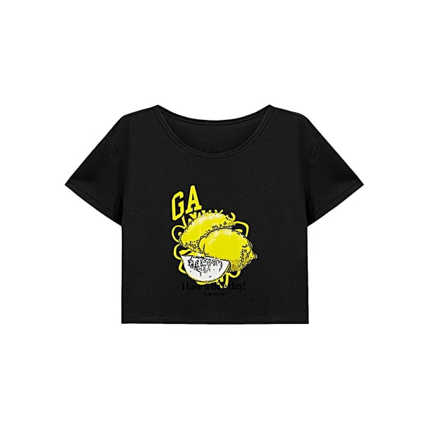 Camiseta corta para mujer, transpirable, con cuello redondo, suave, elegante, ligera, para verano SG