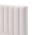 thumbnail image 5 of Christopher Knight Home King Size Bed Frame, Linen Upholstered Thick Headboard with Solid Wood Base, Beige, 5 of 13