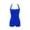 Blue, variant on Women One Piece Swimsuit Swim Rompers Halter Neck Tie Back Lace up Backless Solid Color Tummy Control Bathing Suit for Beach Blue