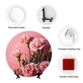 thumbnail image 4 of Zufioo Delicate Pink Carnations A Print Bone China Decorative Plate, Ceramic Dinner Plate with Stand Ceramic Decoration Homewares-7in, 4 of 6