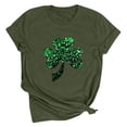 thumbnail image 1 of Dealovy T-Shirts de la Saint-Patrick pour Femmes à Manches Courtes, Col Rond, Coupe Ample, T-Shirts Graphiques Trèfle et Cœur, 1 of 2
