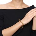 thumbnail image 3 of Womens Shackle Screw Cuff Bracelet Stainless Steel Bangle Bracelet, 3 of 4