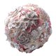 thumbnail image 1 of Ramo de novia de lujo con diamantes de imitación, flores artificiales para bodas, cinta decorativa Blanco Leche Euro Oro, 1 of 9