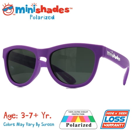 Minishades Polarized: Flexible Kids Sunglasses - Grape Jelly |UVA/UVB| Hide n' Seek Replacement | Age: 3-7+Yr.