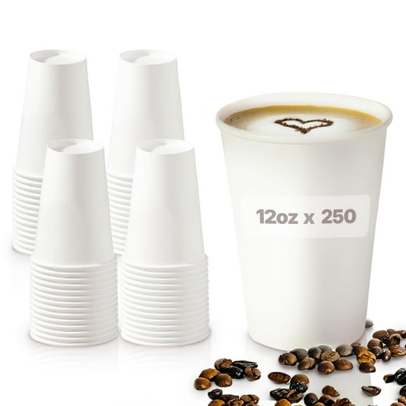 oz Paper Coffee Cups Set of Disposable Cups for Hot and Cold Beverages Disposable Coffee and Tea Paper Cups Ideal for Business Events, Cafes, and Offices , oz, Single Wall