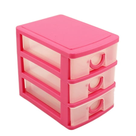 Candy Color Three Layers Mini Draw Out Desk Storage Box Container