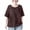 Coffee, variant on CHGBMOK Crew Neck T Shirts for Women Half Sleeve Blouses Linen Loose Basic Tops Plus Size Casual Dressy Tees