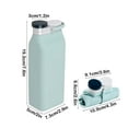 thumbnail image 3 of Collapsible Water Bottle 20oz Food Grade Silicone Leakproof 3-layer Design Portable Hydration for Hiking Camping Gym Outdoor Sports, UKHBMC | Light Blue, 3 of 8