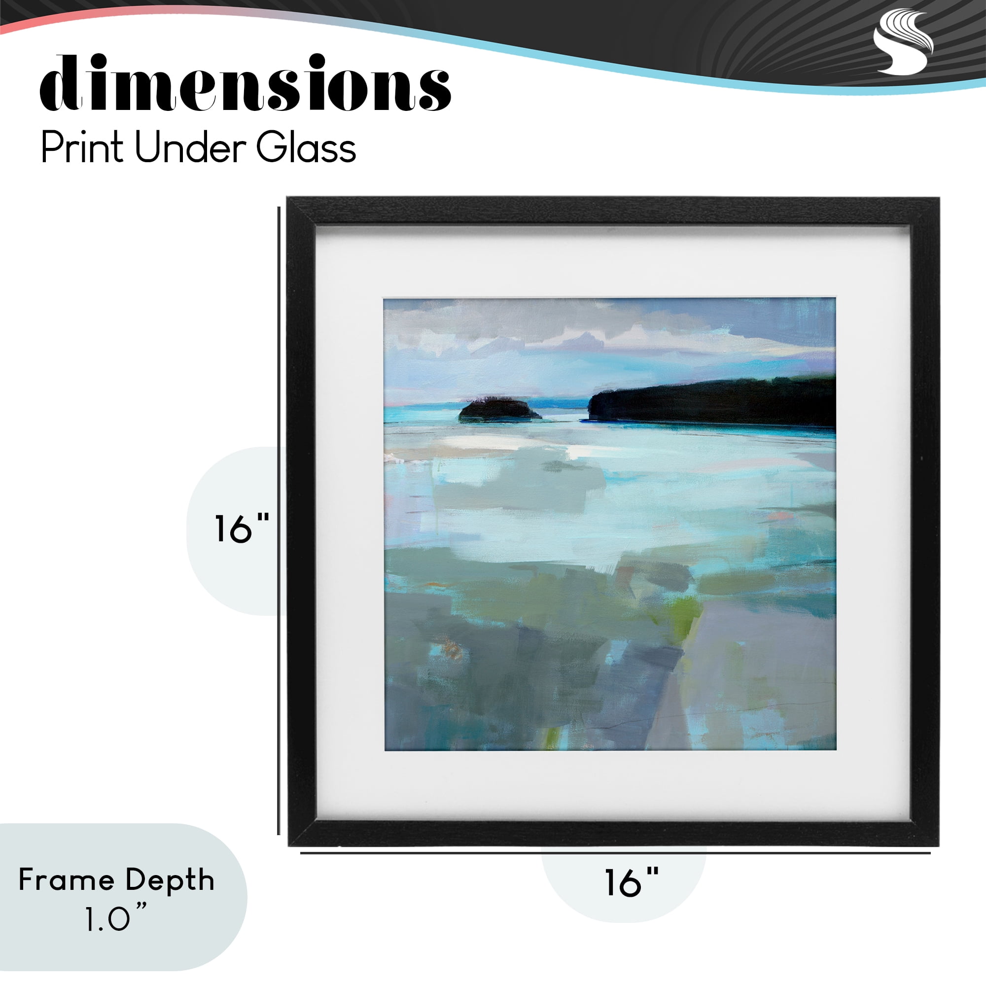 Stupell Industries Freeport Maine Abstraction Black Framed Print Under Glass, design by Kathleen Robbins