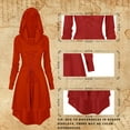 thumbnail image 4 of HNKMDK Adult Renaissance Women Vintage Costume Dress Medieval Hooded Lace Up Long Robe(Red,2XL), 4 of 7