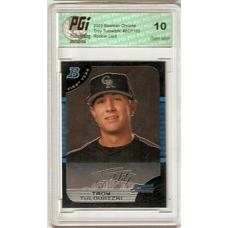 2005 Bowman Chrome Football Card - Troy Tulowitzki 2005 Bowman Chrome Rookie Card PGI 10
