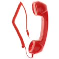 thumbnail image 1 of Auriculares retro con micrófono de 3,5 mm y reducción de ruido para teléfonos. rojo, 1 of 9