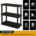 thumbnail image 5 of Hyper Tough Plastic Storage Shelves Garage Shelving Unit 3-Tier Black 450 lb Total Capacity, 5 of 7