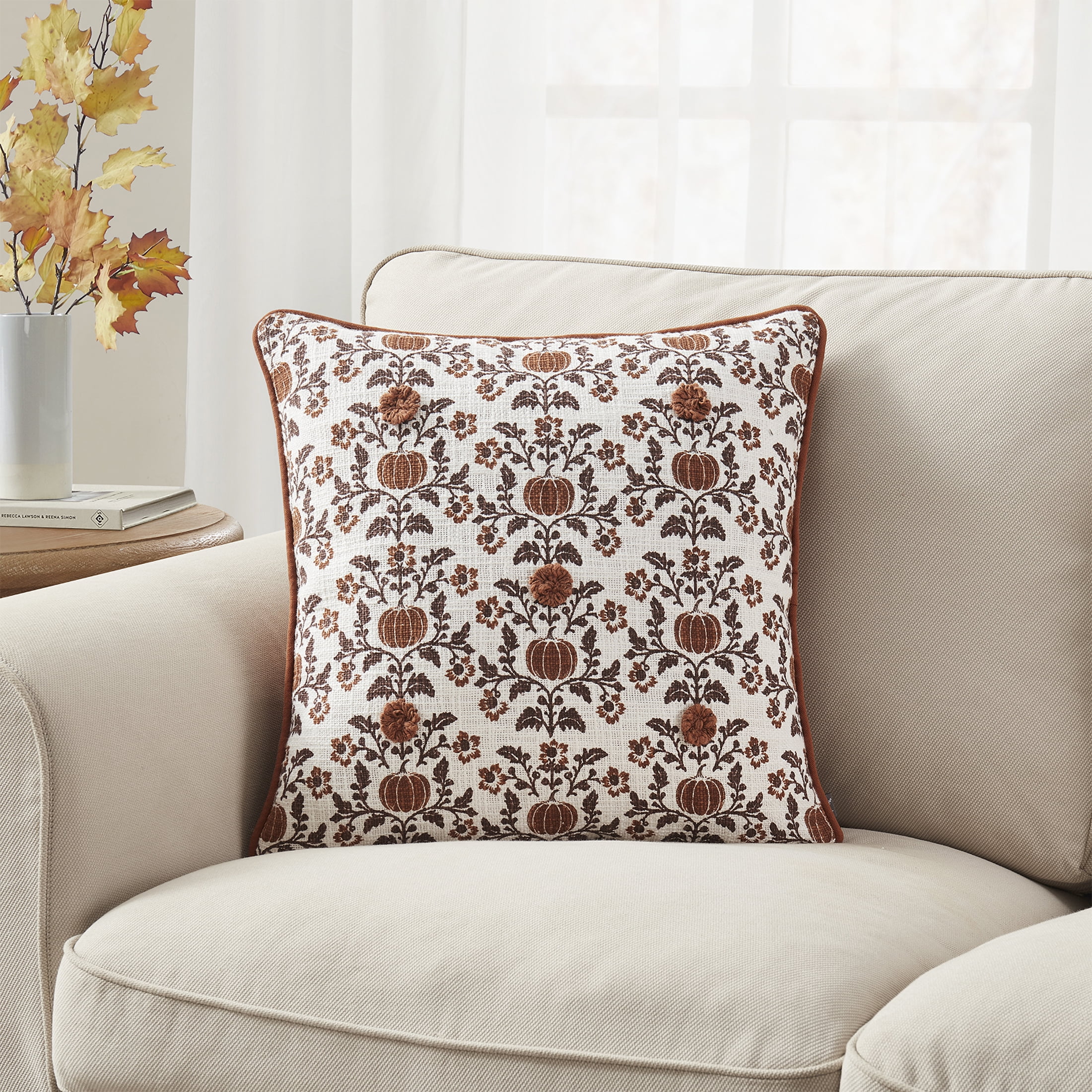 My Texas House 18" x 18" Multi Fara Floral Decorative Pillow