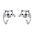 thumbnail image 1 of 2 uds.Pendientes de oreja de de animales de plata preciosos, pendientes de hipoalergénicos de plata para mascotas,, 1 of 8