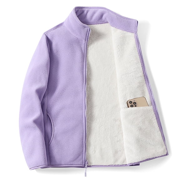 Women's Soft Lined Full Zip Polar Jacket Warm Coat Zip Vest Casual Wrap Jacket Hood Jacket Women Womens Snow Jacket Zip up Fuzzy Jacket Women plus Size Long Coats for Women Zipper Jacket Jacket Women