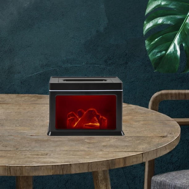 Humidificador de escritorio para chimenea con efecto de llama, bajo nivel de ruido, regalo de cumpleaños, difusores decorativos, función de