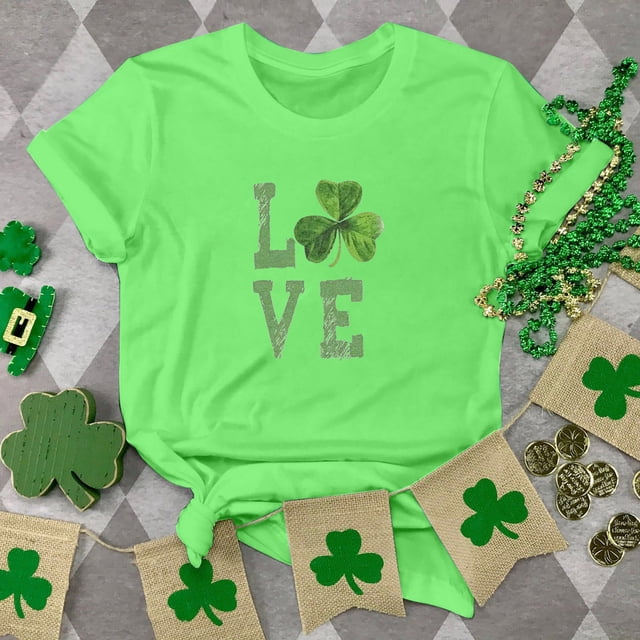 T-shirt de la Saint-Patrick pour Femme, Mode, Col Rond, Imprimé, Manches Courtes, T-shirt Décontracté Ample, Hauts, T-Shirts de la Saint-Patrick pour Femmes