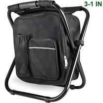 KAMIDA Camping Chairs With Storage Bag ,Folding Stool,Portable Chair,Fishing Chairs,Outdoor Backpack Chair  With Oxford Cloth  For Beach/Fishing/Camping/Family - Black