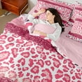 thumbnail image 4 of Homewish Fashion Cheetah Print Bedding Comforter Set 7-Piece, Fashion Glitter Diamond King Bedding Sets, Teens Kids Girls Women Reversible Bed Sheets, Microfiber Bedroom Decor, 4 of 7