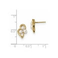 thumbnail image 2 of Real 14kt Yellow Gold 3-4mm White Button Freshwater Cultured Pearl Post Earrings; for Adults and Teens; for Women and Men, 2 of 2