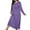 Purple, variant on Aboser Long Sleeve Plaid Nightgown for Women Plus Size House Sleep Shirts Trendy Checked Printing Loungewear Soft Comfy Pajama Dress Casual Round Neck Sleepwear