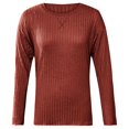 thumbnail image 3 of SNKSDGM Easter Shirts for Women Womens Tops Trendy Xs Women's Solid Color Long Sleeve Round Neck Loose Fit Casual Top Summer Tops for Women 2025 Vacation, 3 of 3