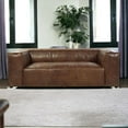 thumbnail image 5 of HomeRoots 490999 98 in. Brown Top Grain Leather & Black Sofa, 5 of 5