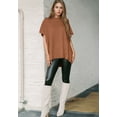 thumbnail image 5 of Women'S Loose Dropped Shoulder Short Sleeve Pullover Sweater Camel M, 5 of 7