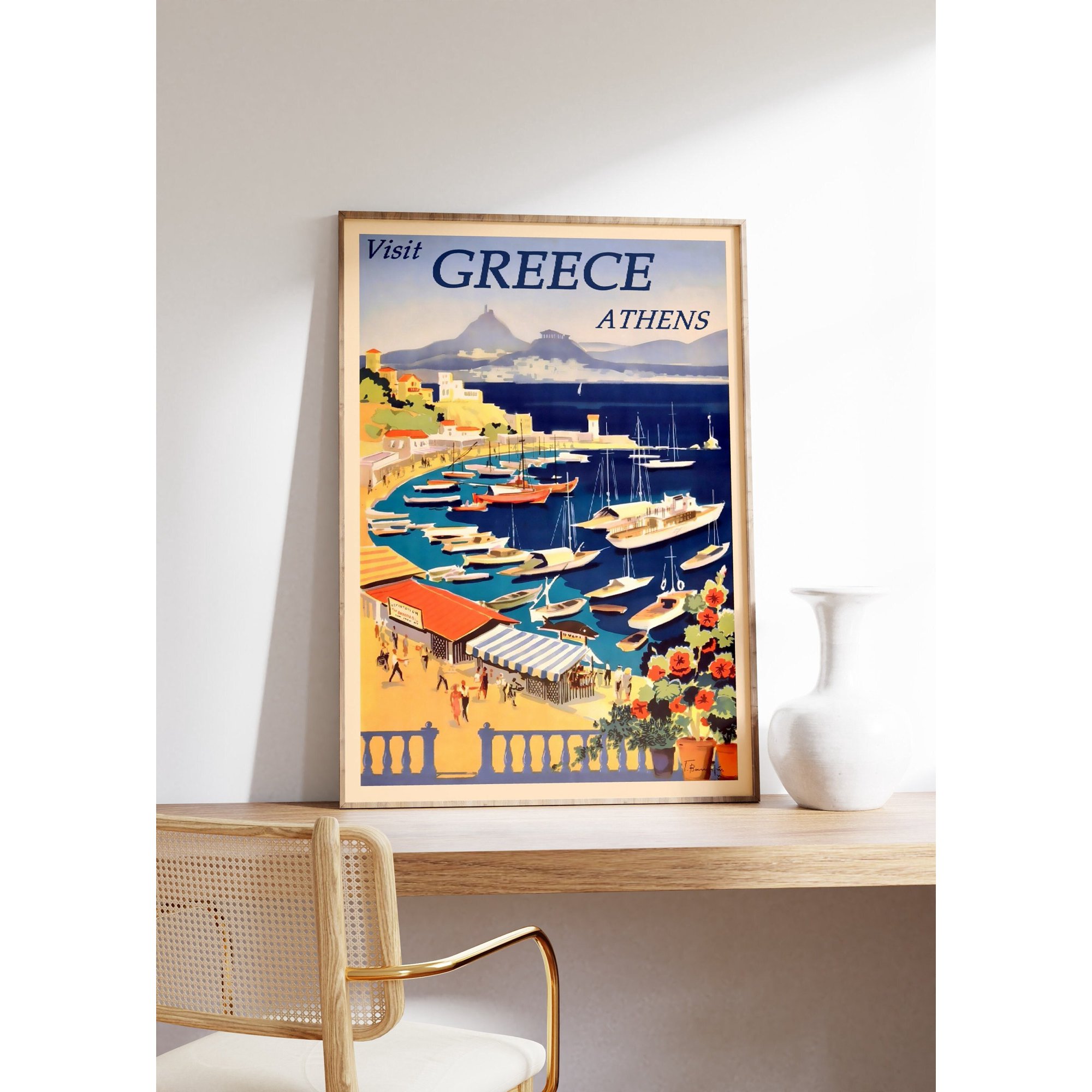 Athens Greece Travel Poster , Poster Print Only