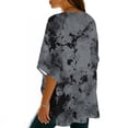thumbnail image 5 of Cardigans for Women St. Patrick's Day,Chiffon Summer Kimono Cardigan 3/4 Sleeve Open Front Beach Kimono Hawaiian Floral Printed Lightweight Casual Beach Cover Up Plus Size Gray S, 5 of 7