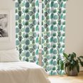 thumbnail image 2 of Ambesonne Tropical Curtains, Palm Leaves Plain Back Art, Pair of 28"x95", Peacock Green Cadet Blue, 2 of 4