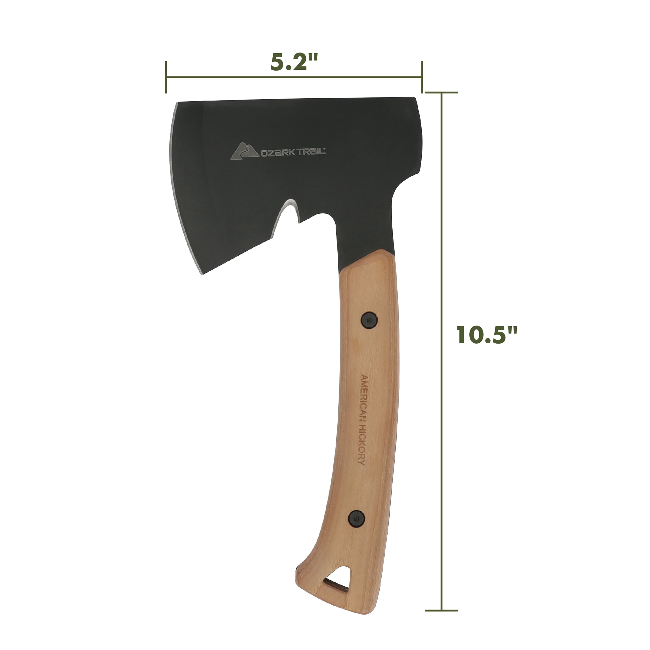 Ozark Trail 10.5" Camping Hatchet Axe with Wooden Handle and Sheath