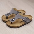 thumbnail image 5 of eileial Girls Boys Sandals with Cork Footbed Adjustable Buckle Summer Open Toes Flat for Kids Toddler,Gray 4.5, 5 of 6