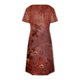 thumbnail image 5 of Womans Dresses Dresses for Summer Summer Dresses for Women Plus Size Women's Fashion Summer Print Short-sleeved V-neck Casual Dress Red XXL, 5 of 8