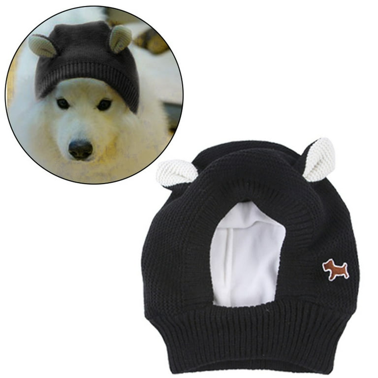 Yorkie Birthday Outfit Knitted Dog Hat, Winter Dog Balaclava With
