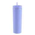 thumbnail image 3 of Vaso de plástico de doble capa de 16 oz, alto valor de color, gran capacidad, vaso para bebidas frías, recto, vaso con pajita para mujer, 3 of 5