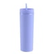 thumbnail image 3 of Vaso de plástico de doble capa de 16 oz, alto valor de color, gran capacidad, vaso para bebidas frías, recto, vaso con pajita para mujer, 3 of 5