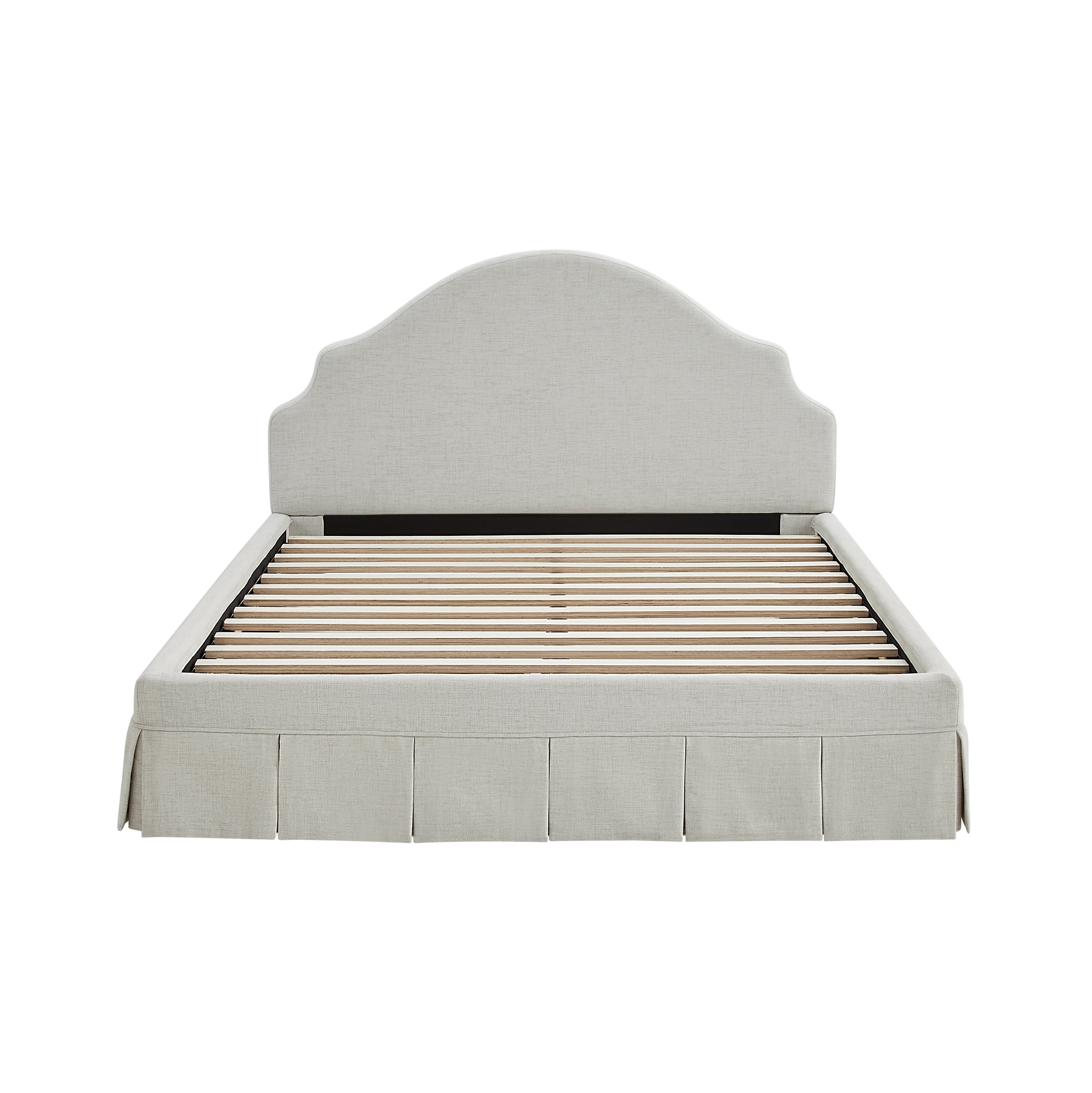 Studio Living Christine Upholstered Storage 39.8" Beige Bed Frame, Queen