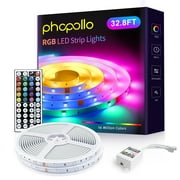phopollo 65.6FT Led Lights for Bedroom, 5050 Color Changing Led Strip  Lights with 44-Key Remote and 12v Power Supply, Led Lights Strip for Home